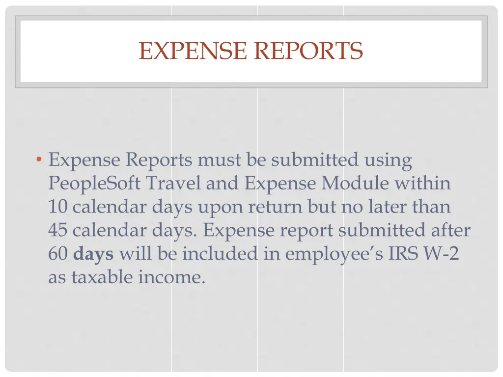 expense reports