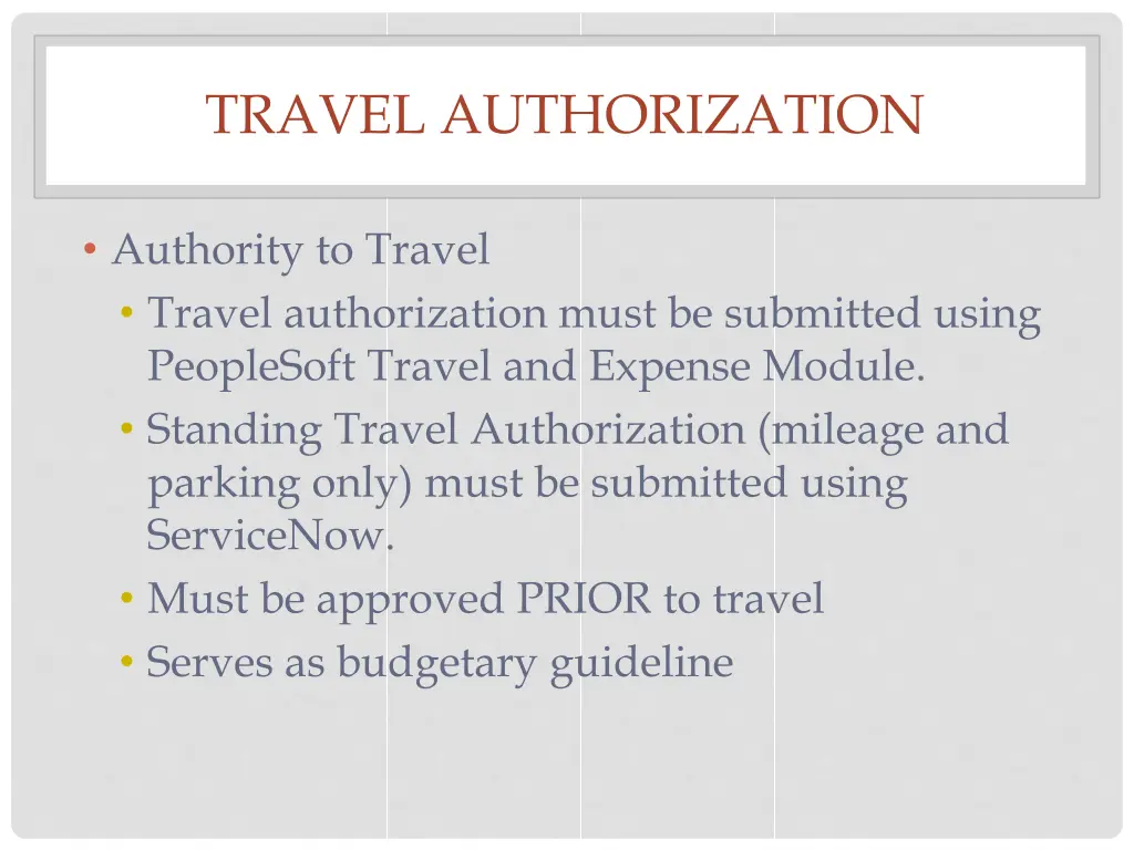 travel authorization