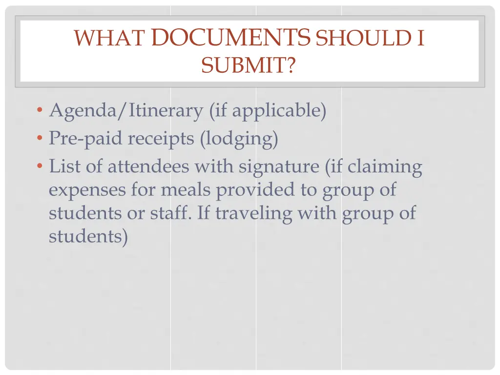 what documents should i submit 1