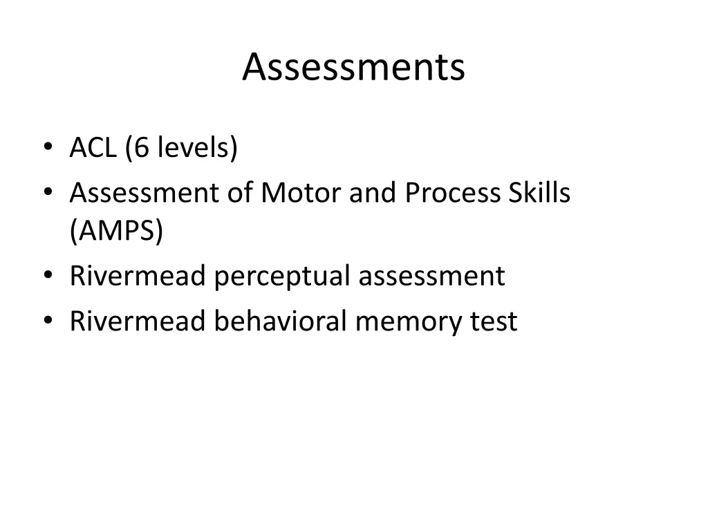 assessments