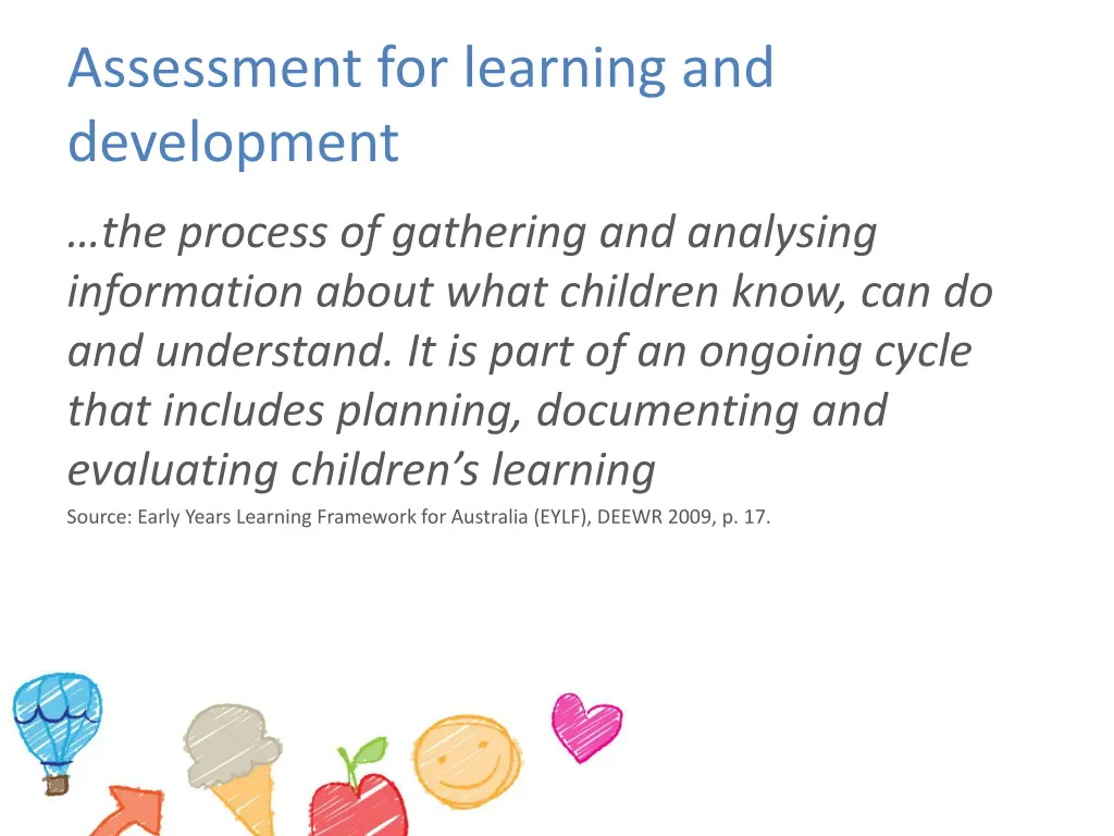 assessment for learning and development