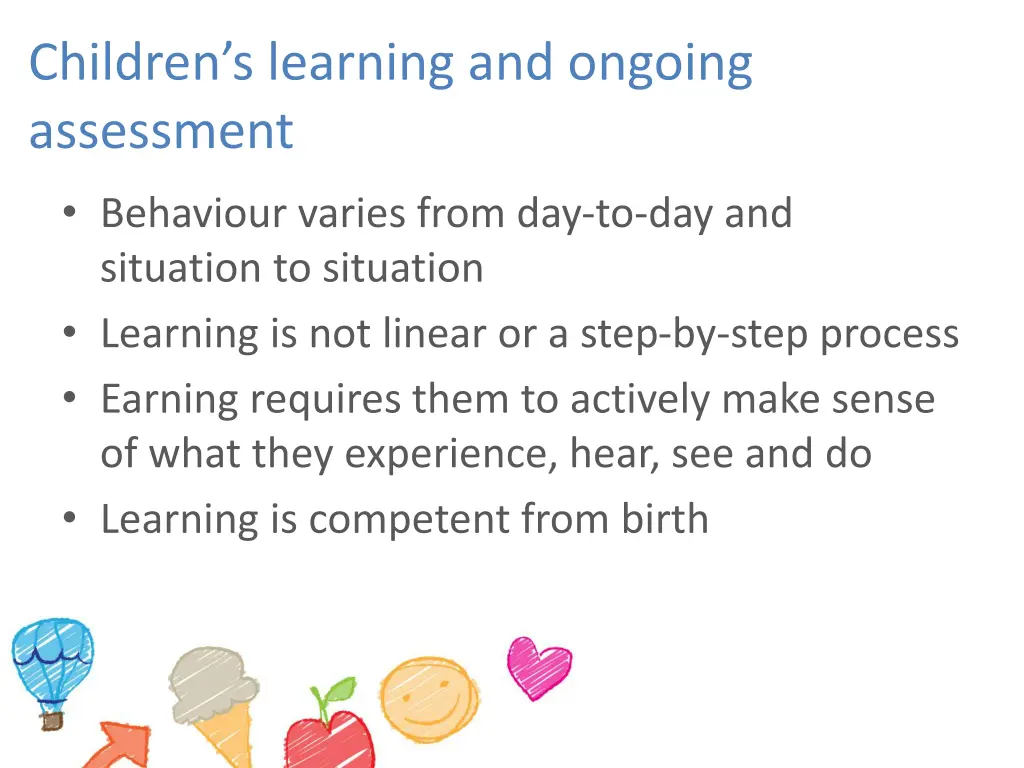 children s learning and ongoing assessment