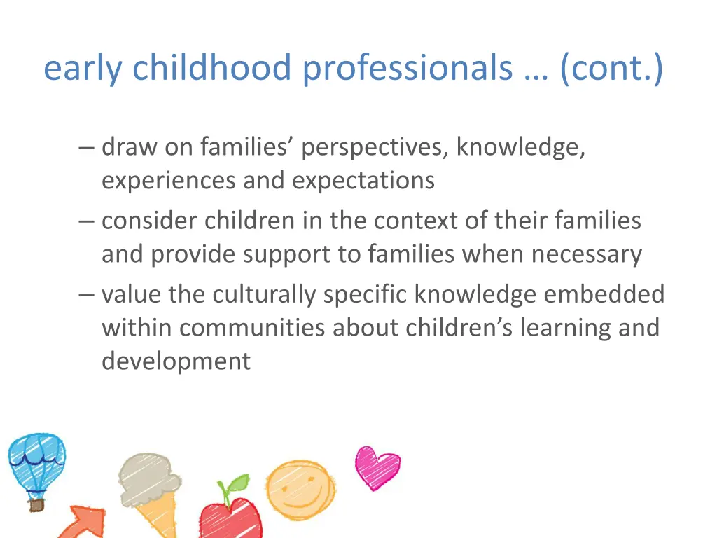 early childhood professionals cont 1