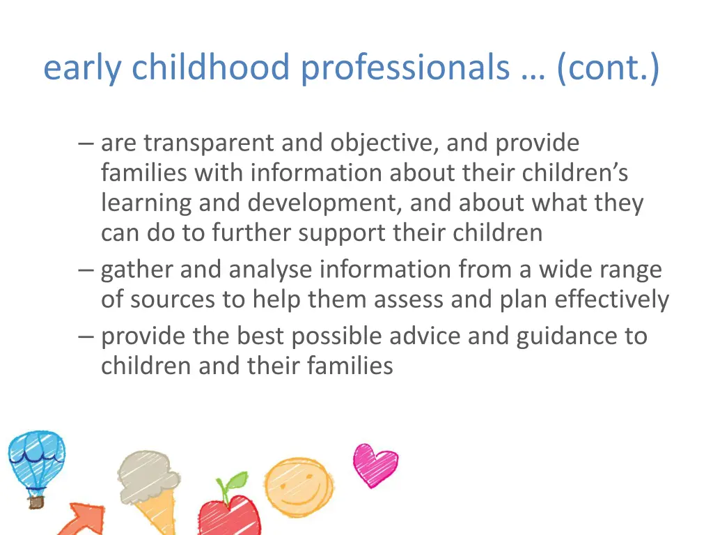 early childhood professionals cont 2