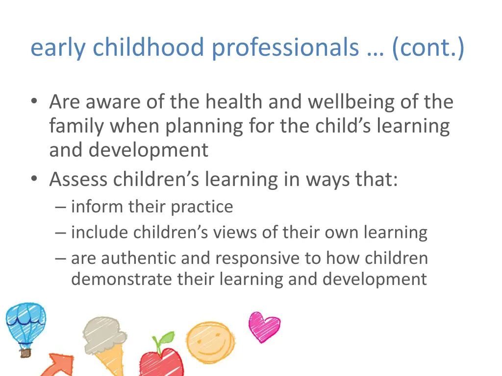 early childhood professionals cont