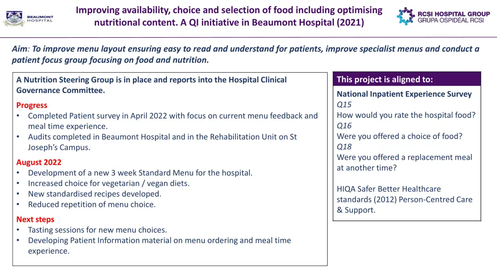 improving availability choice and selection