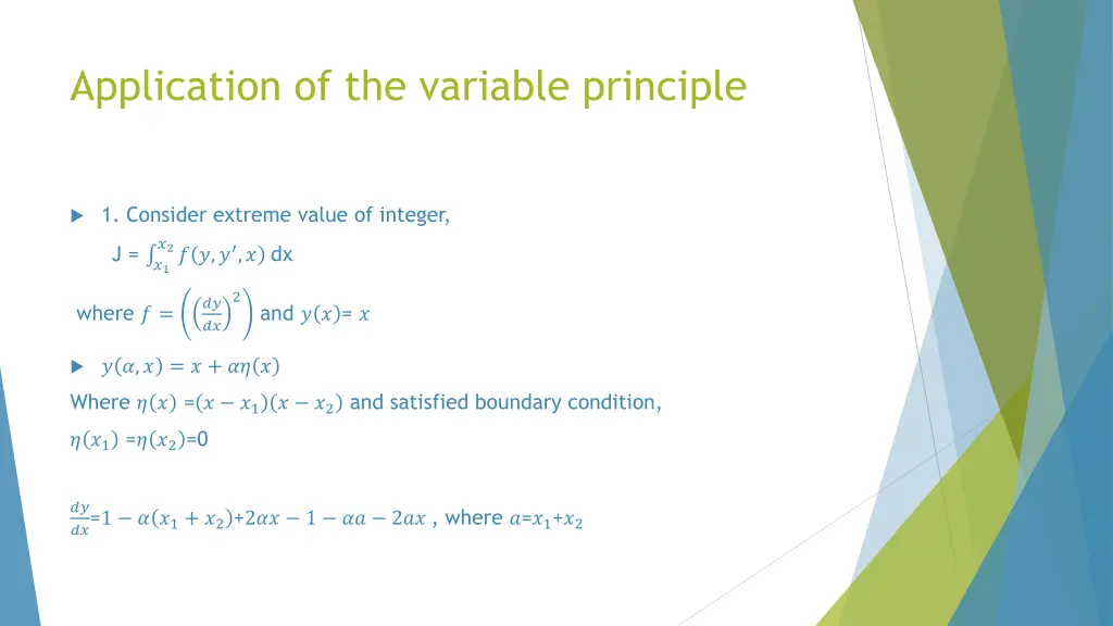 application of the variable principle