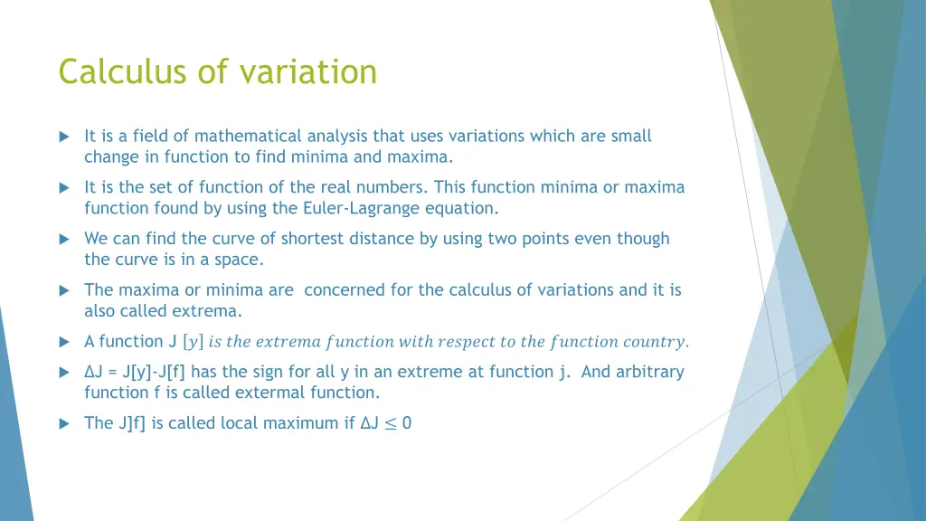 calculus of variation