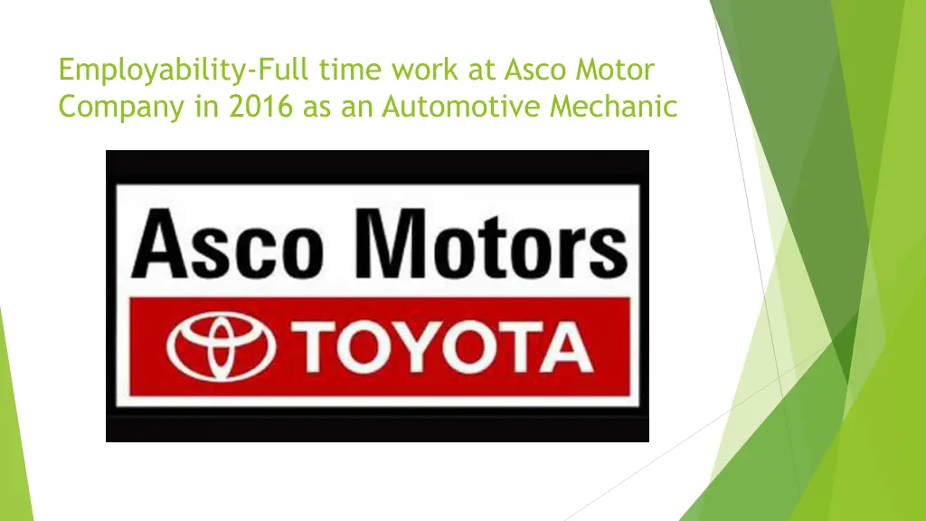 employability full time work at asco motor