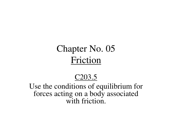 chapter no 05 friction