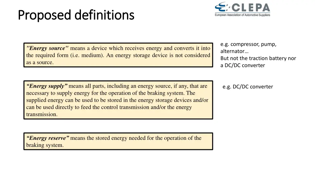 proposed definitions proposed definitions