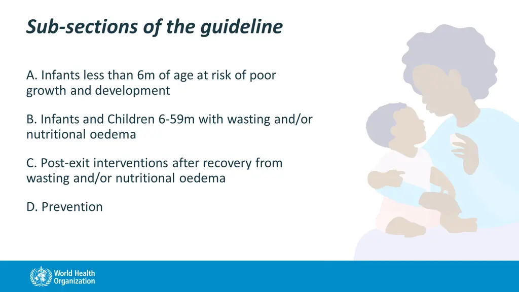 sub sections of the guideline