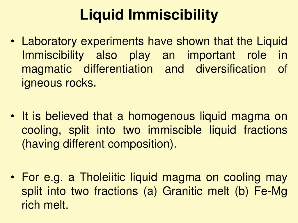 liquid immiscibility