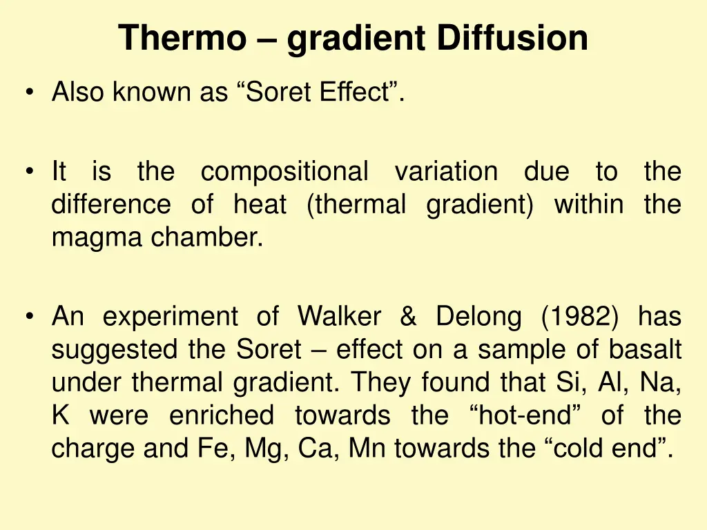 thermo gradient diffusion