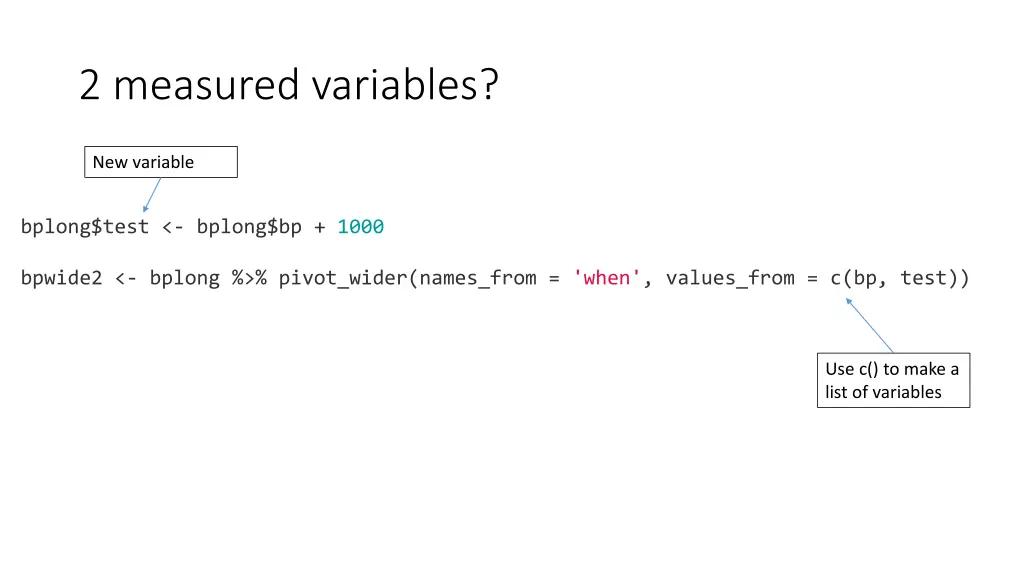 2 measured variables