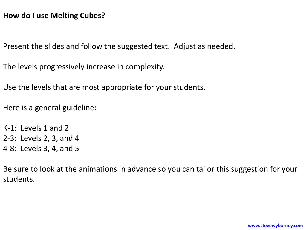 how do i use melting cubes