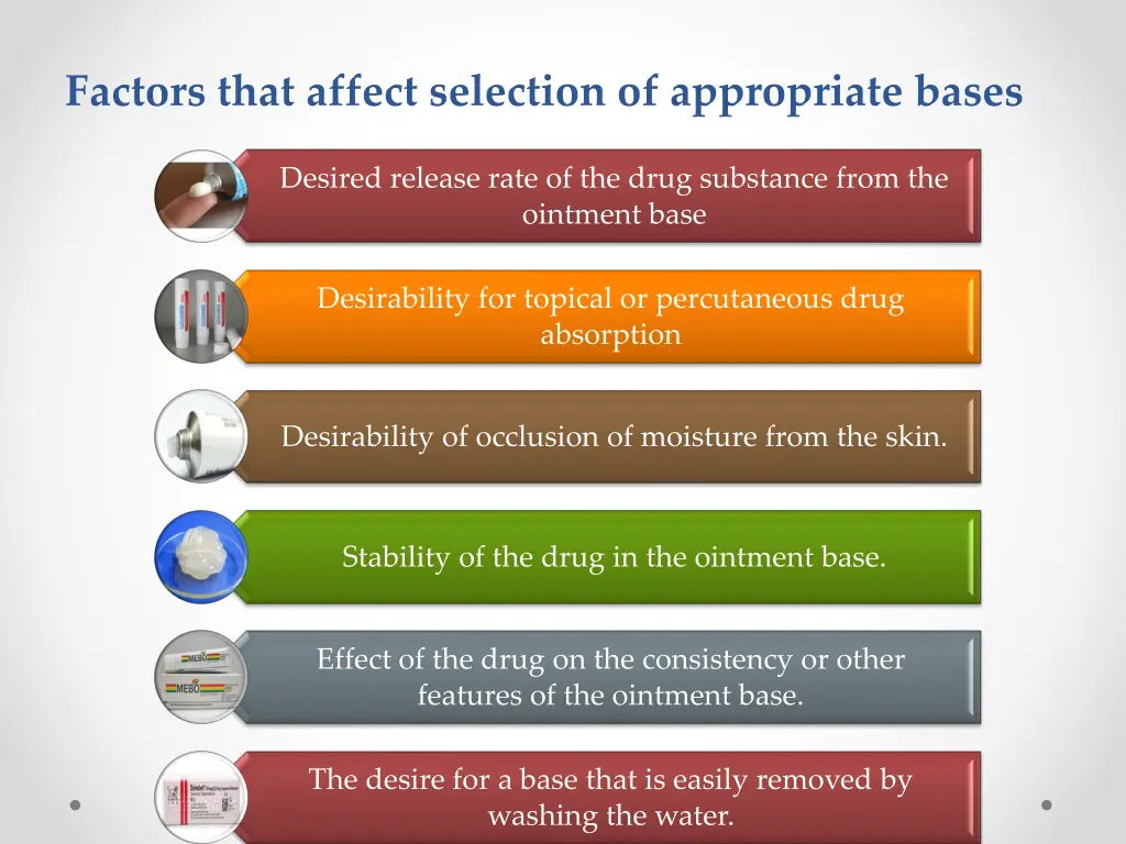 factors that affect selection of appropriate bases