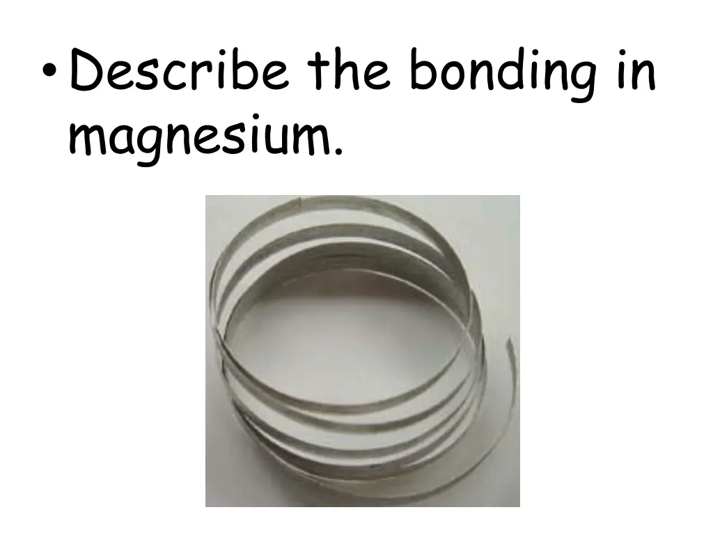 describe the bonding in magnesium