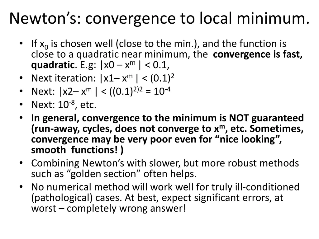 newton s convergence to local minimum 1