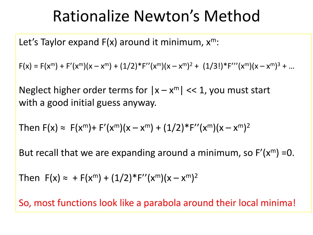 rationalize newton s method