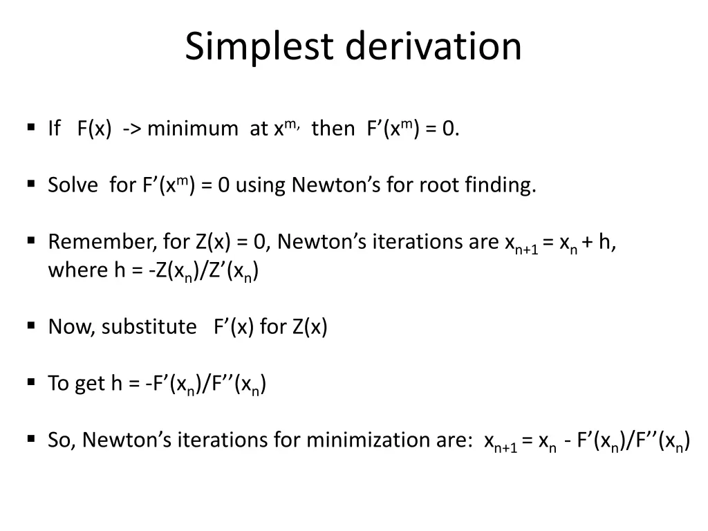 simplest derivation