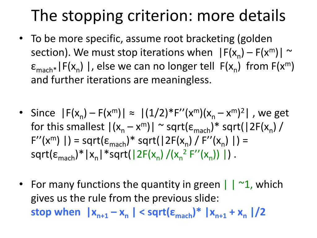 the stopping criterion more details