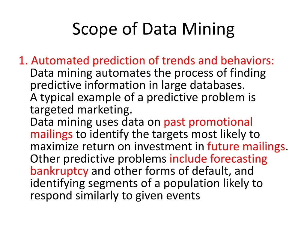 scope of data mining