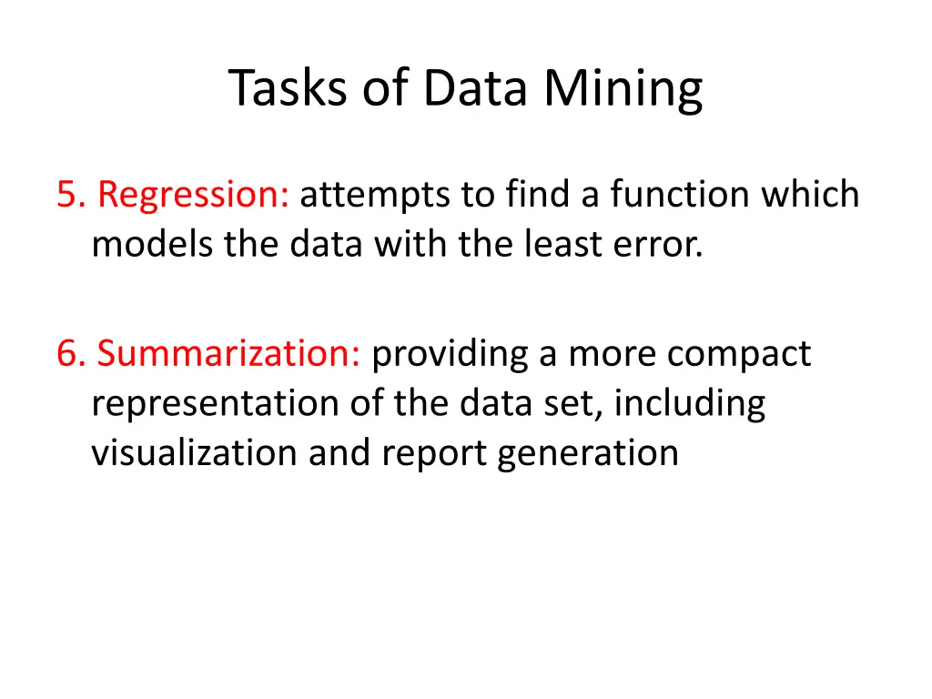 tasks of data mining 2