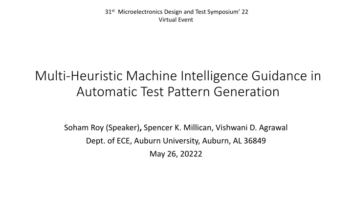 31 st microelectronics design and test symposium