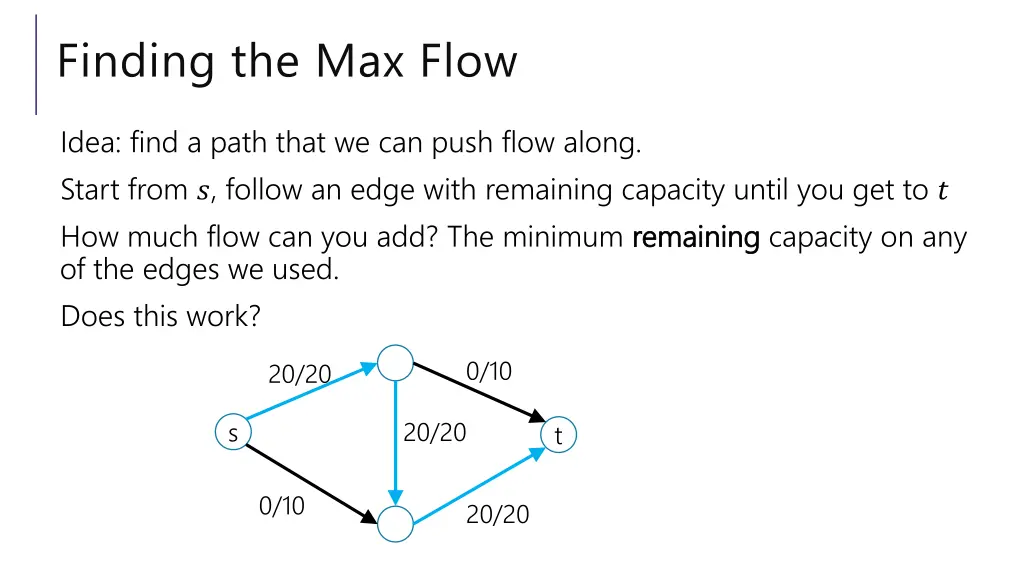 finding the max flow 2