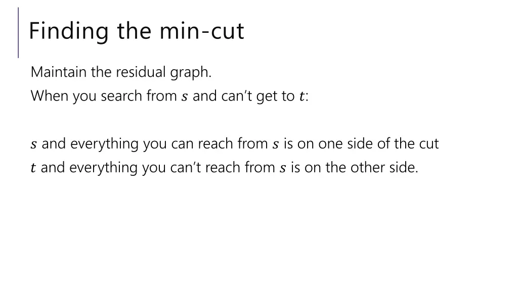 finding the min cut