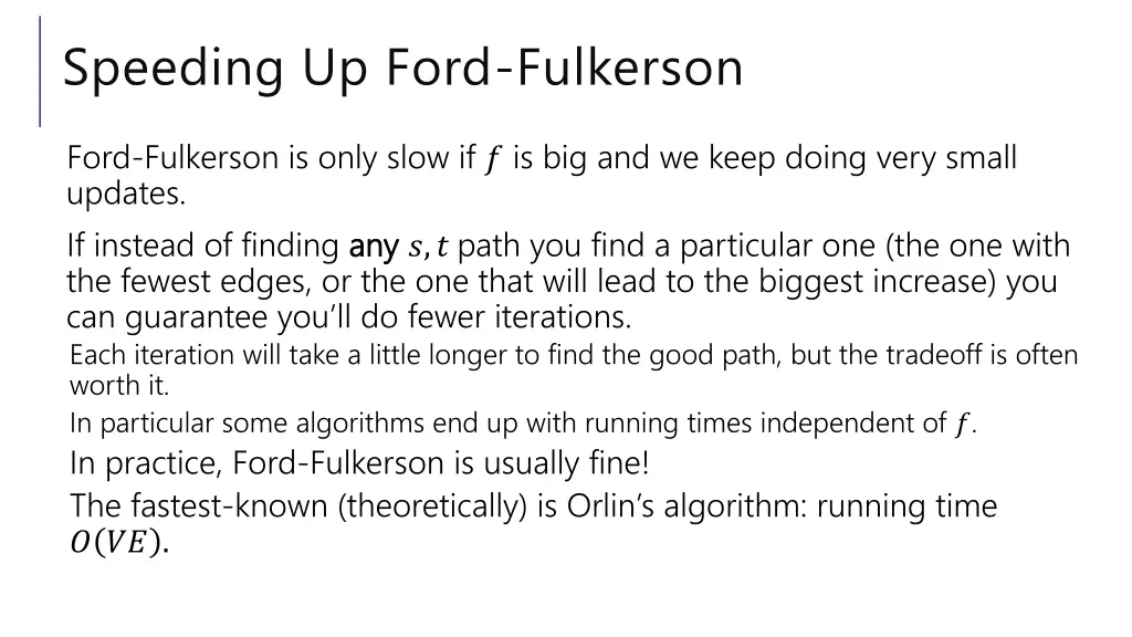 speeding up ford fulkerson 1