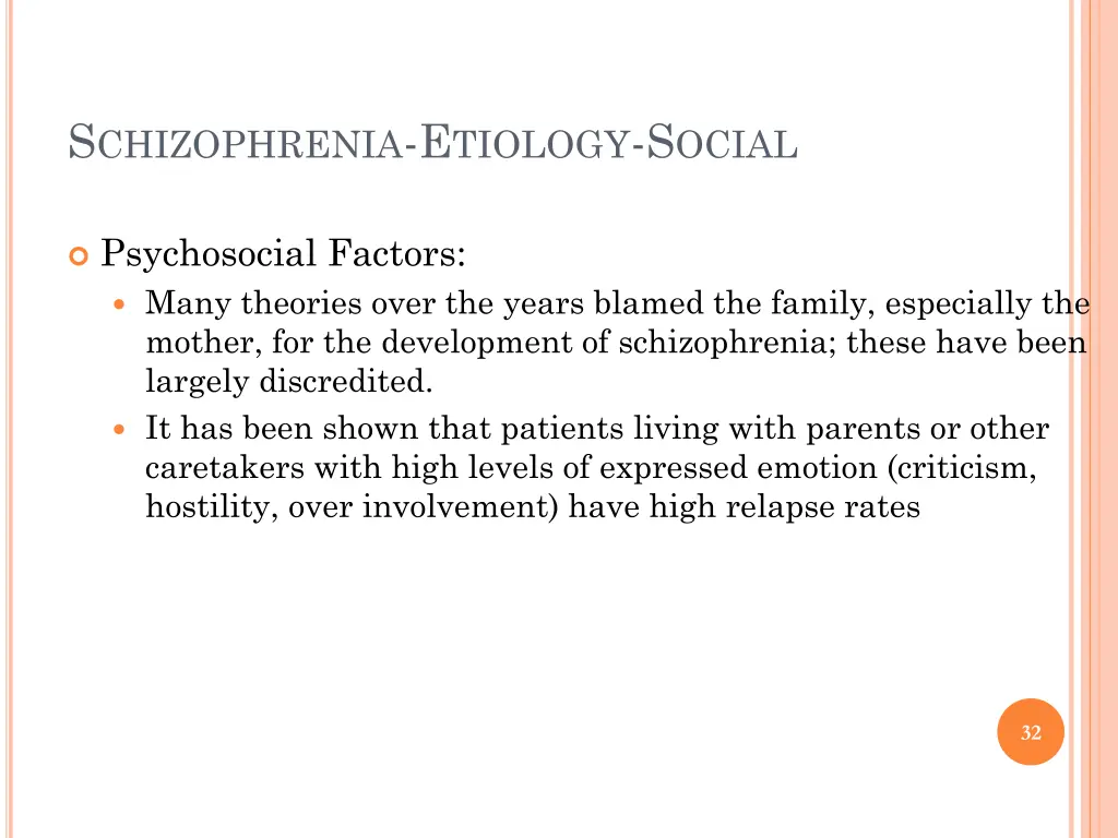 s chizophrenia e tiology s ocial