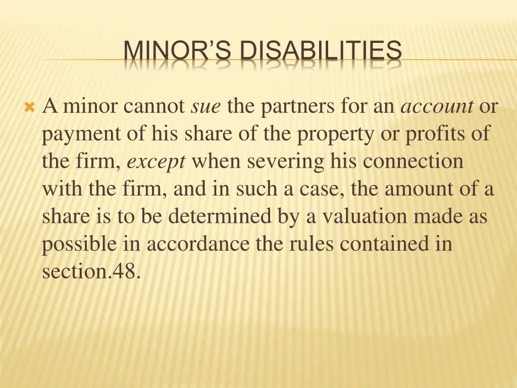 minor s disabilities