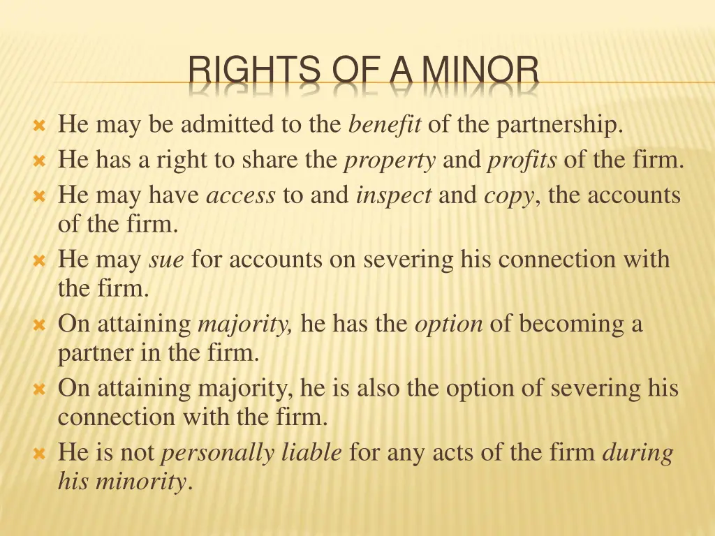 rights of a minor