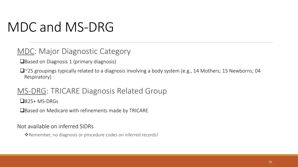 mdc and ms drg