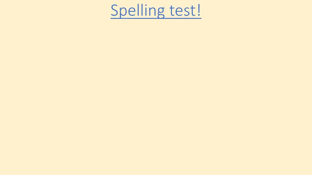 spelling test