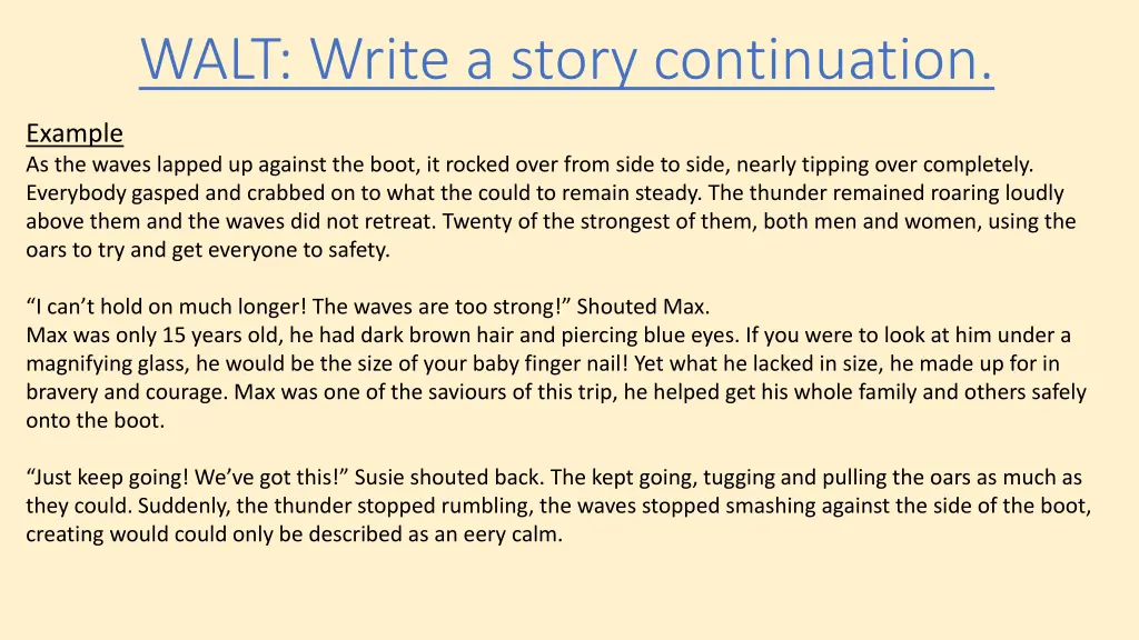 walt write a story continuation 1