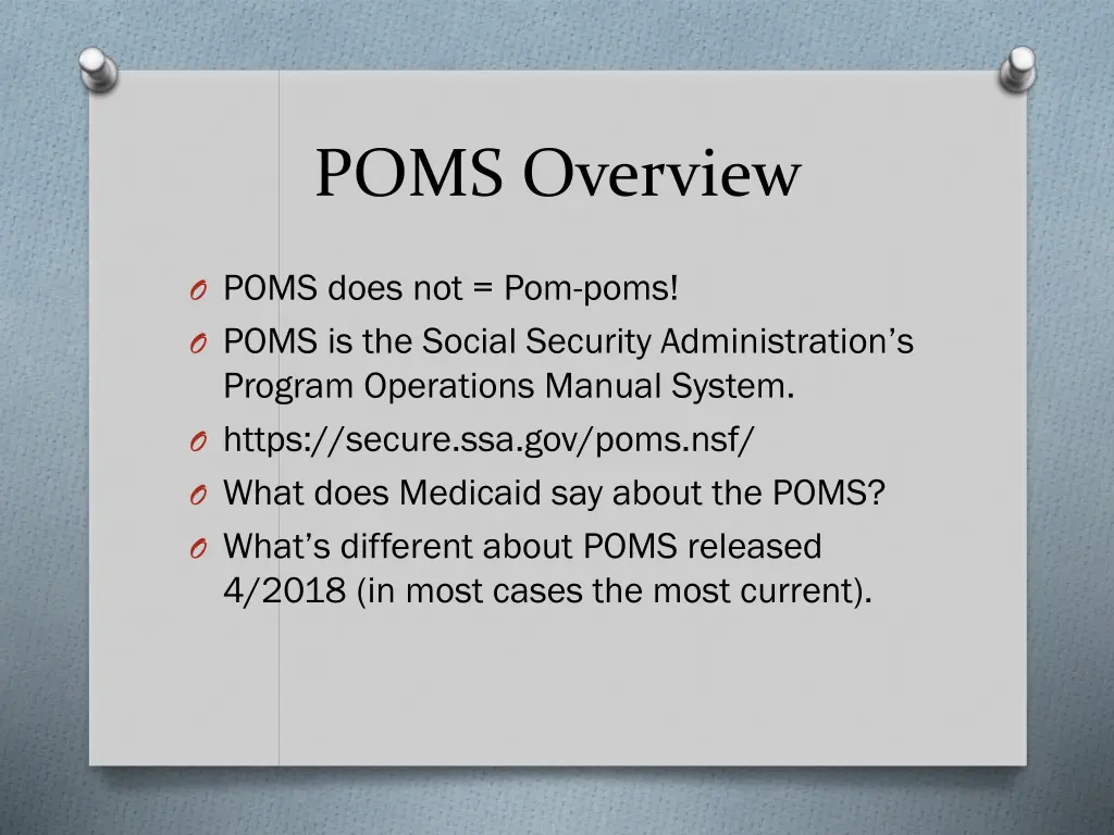 poms overview