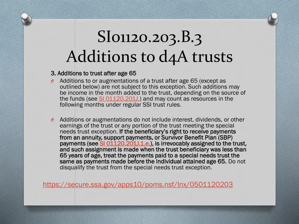 si01120 203 b 3 additions to d4a trusts