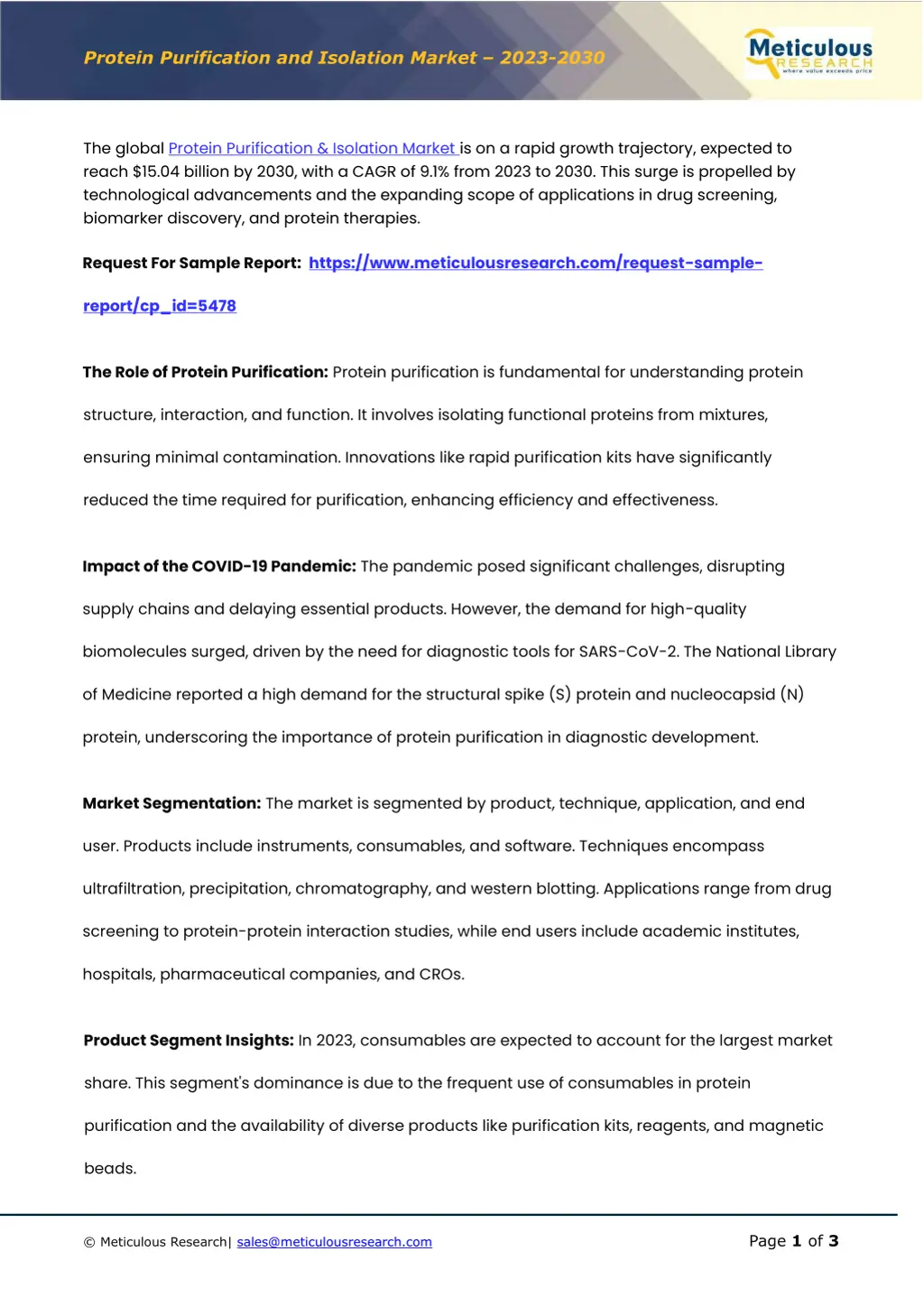 protein purification and isolation market