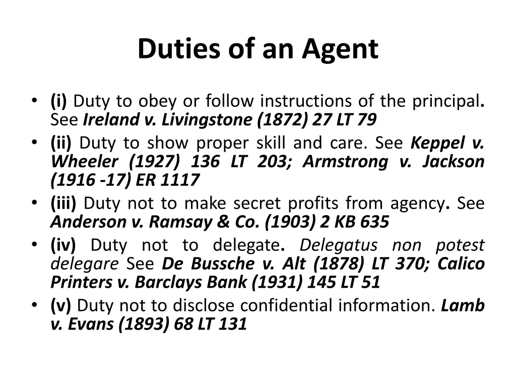 duties of an agent