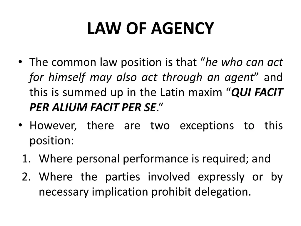 law of agency