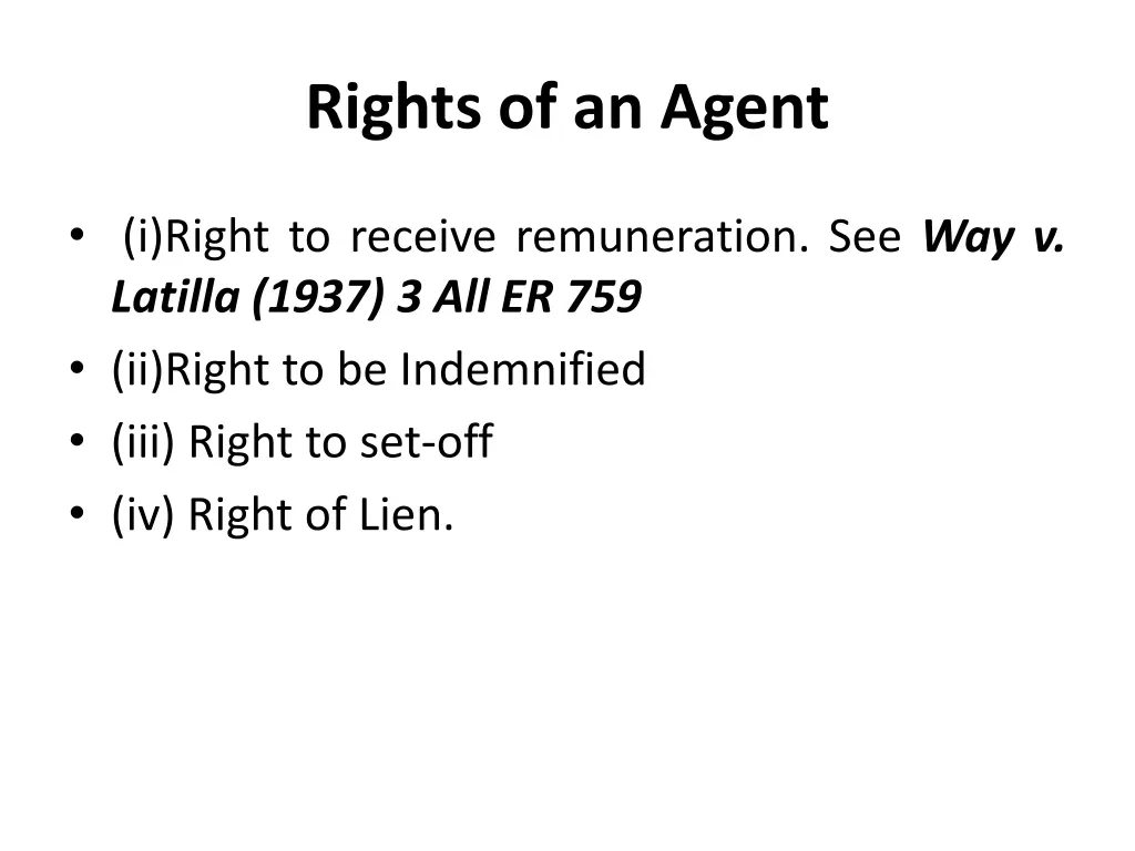 rights of an agent