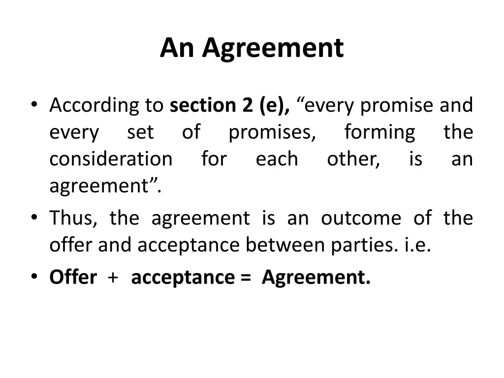 an agreement