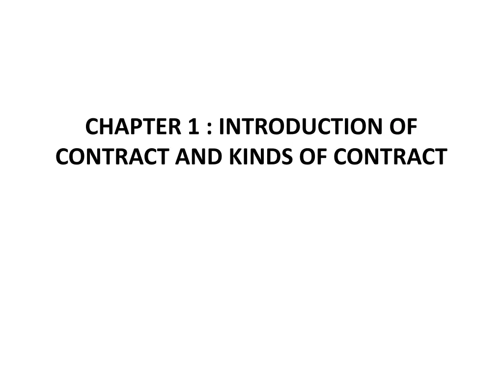 chapter 1 introduction of contract and kinds