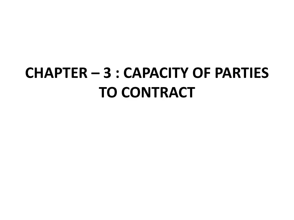 chapter 3 capacity of parties to contract