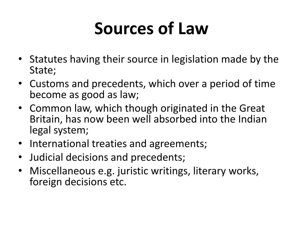 sources of law