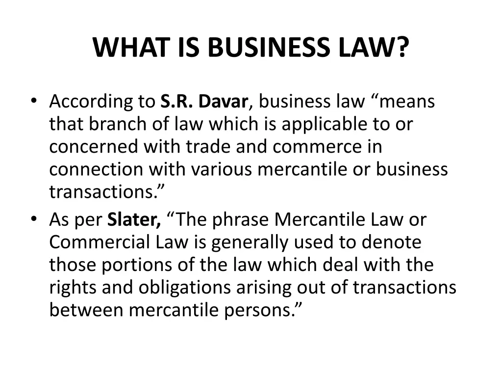 what is business law