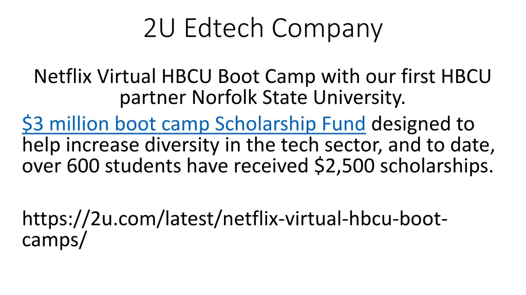 2u edtech company